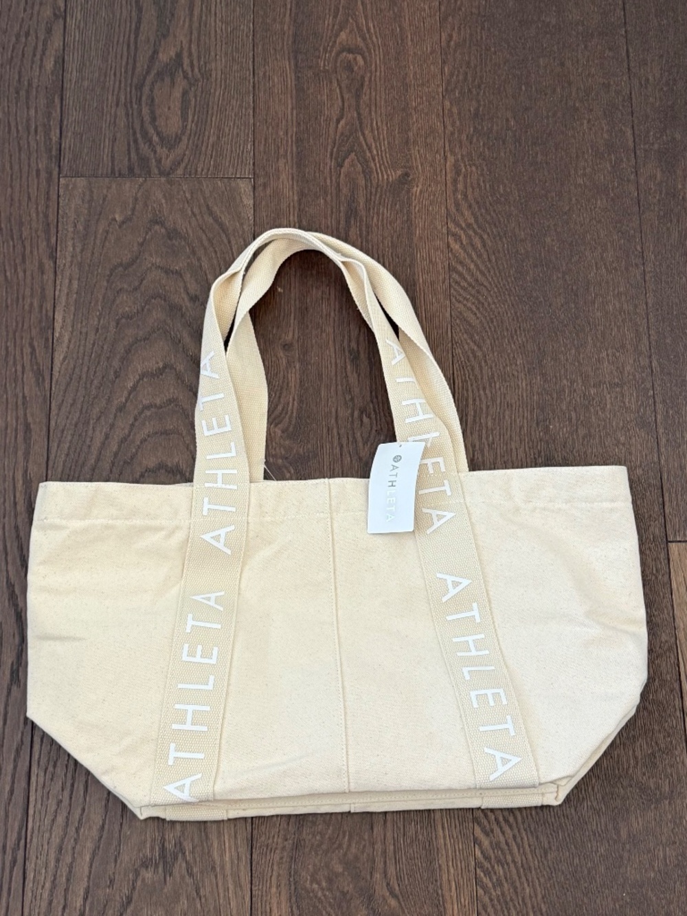 NWT Athleta Logo Tote Bag Natural OS